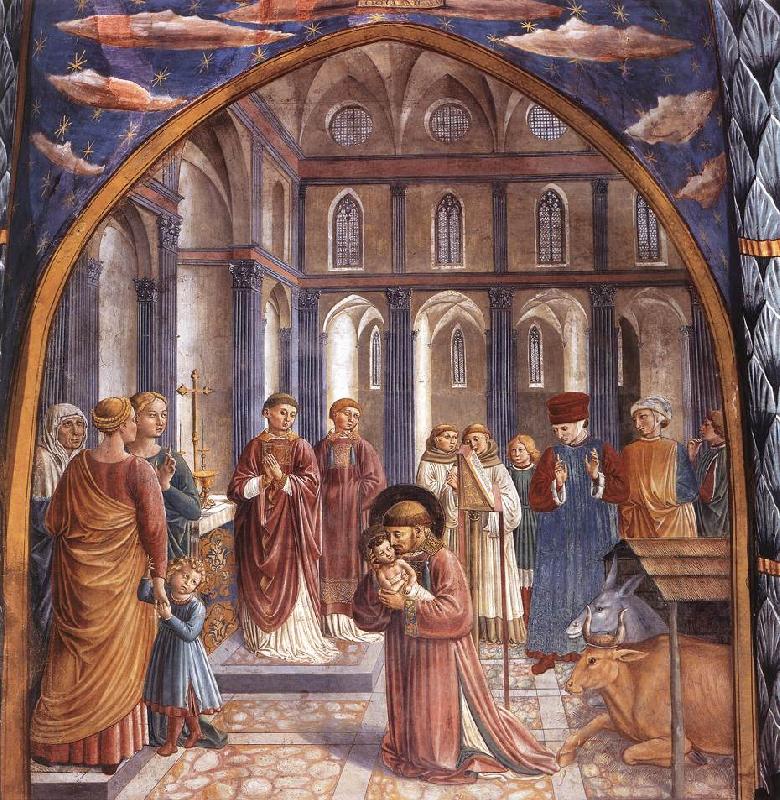 GOZZOLI, Benozzo Scenes from the Life of St Francis (Scene 9, north wall) dh oil painting image